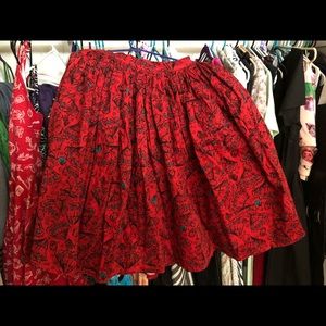 Red Spanish fan Jenny skirt - L